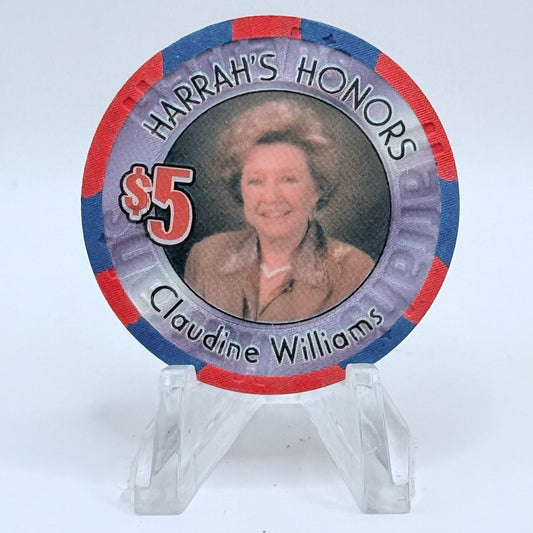 Harrah's Las Vegas Nevada 2001 'Claudine Williams' LE $5 Casino Chip V8904