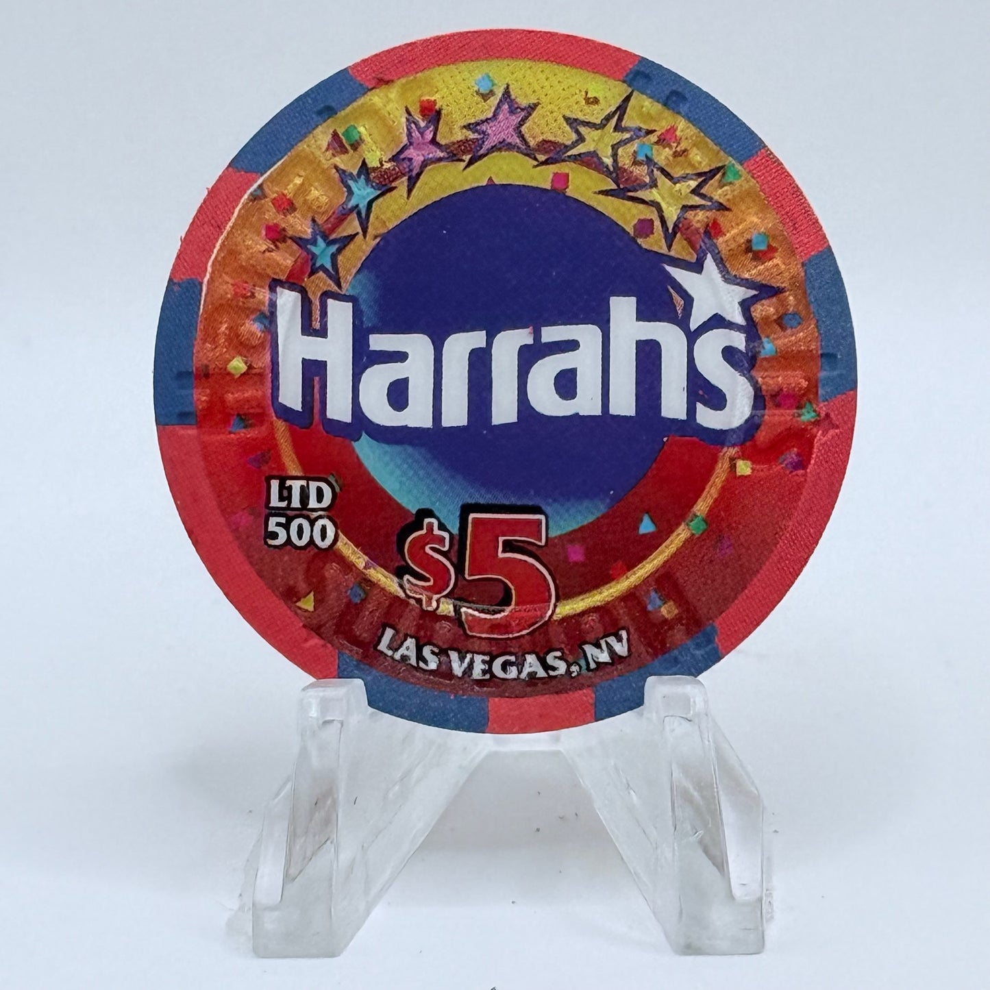 Harrah's Las Vegas Nevada 2002 'Carnival Court Bar And Grill' LE $5 Casino Chip V8903