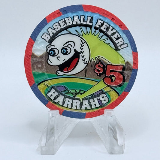 Harrah's Las Vegas Nevada 2001 'Baseball Fever' LE $5 Casino Chip V8896