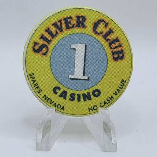 Silver Club (Karl's) Sparks Nevada 1990s $1 NCV Casino Chip V5554