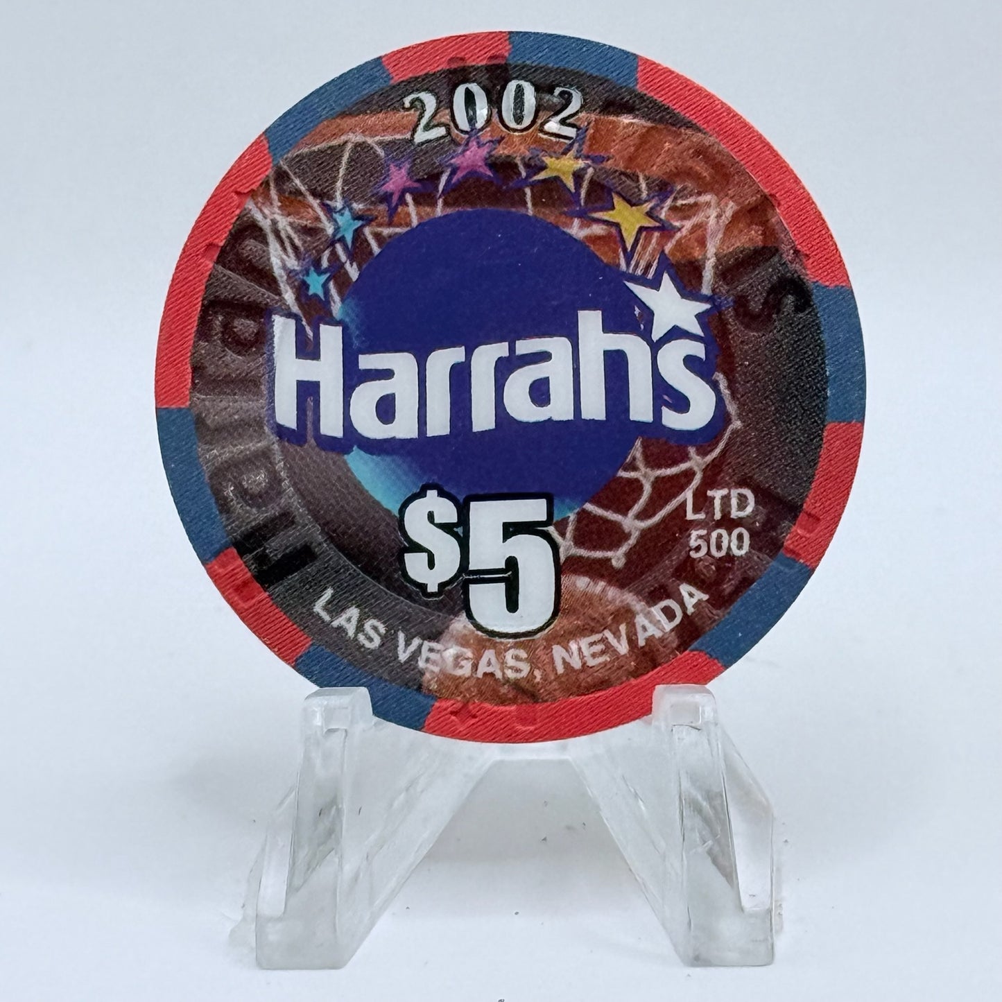 Harrah's Las Vegas Nevada 2002 'Slam Fever' LE $5 Casino Chip V8918