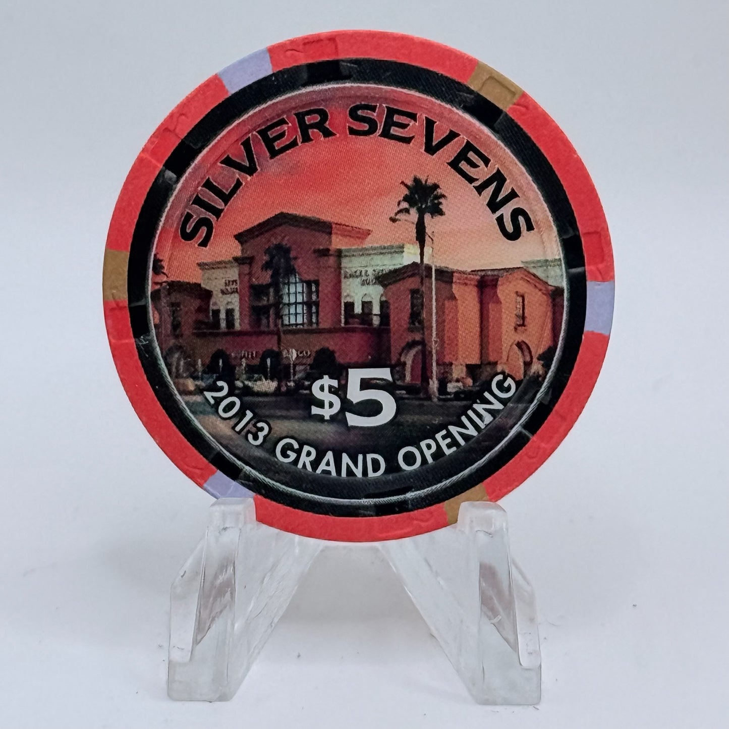 Silver Sevens Hotel & Casino Las Vegas Nevada 2013 'Grand Opening' LE $5 Casino Chip D1184