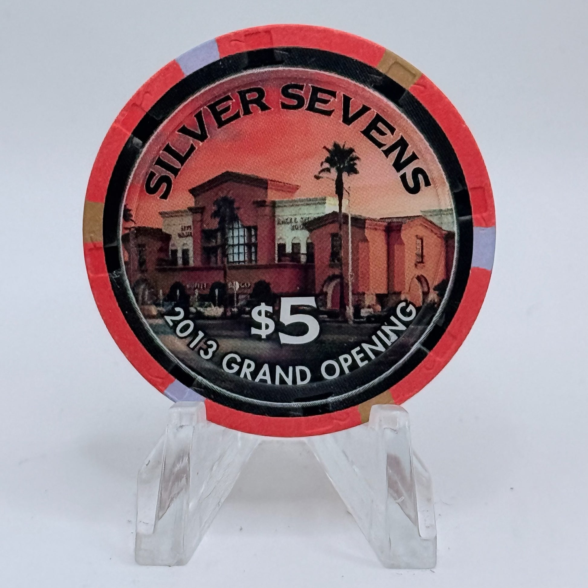Silver Sevens Hotel & Casino Las Vegas Nevada 2013 'Grand Opening' LE $5 Casino Chip D1184