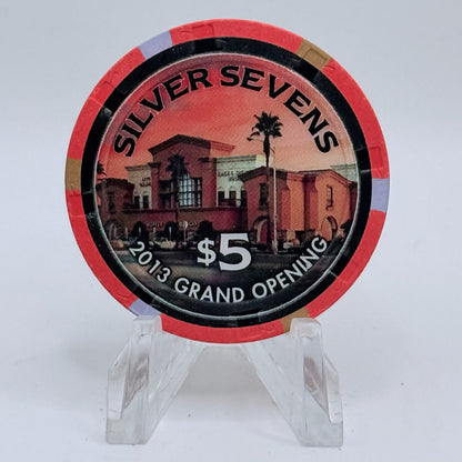 Silver Sevens Hotel & Casino Las Vegas Nevada 2013 'Grand Opening' LE $5 Casino Chip D1184