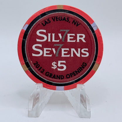 Silver Sevens Hotel & Casino Las Vegas Nevada 2013 'Grand Opening' LE $5 Casino Chip D1184