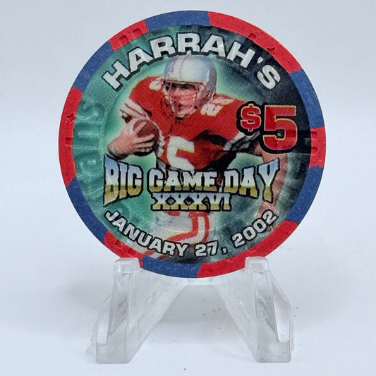 Harrah's Las Vegas Nevada 2002 'Big Game Day' LE $5 Casino Chip V8899