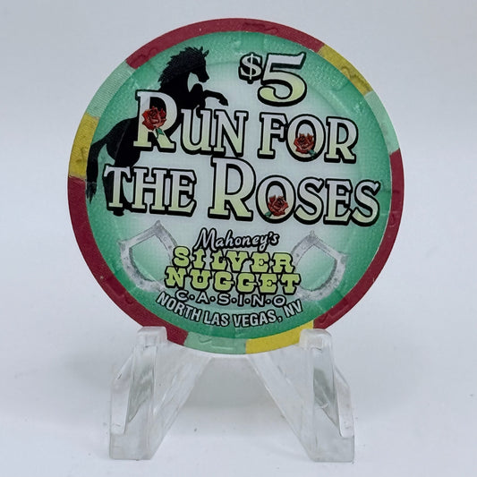 Mahoney's Silver Nugget N. Las Vegas Nevada 2002 'Run For The Roses' LE $5 Casino Chip E2531