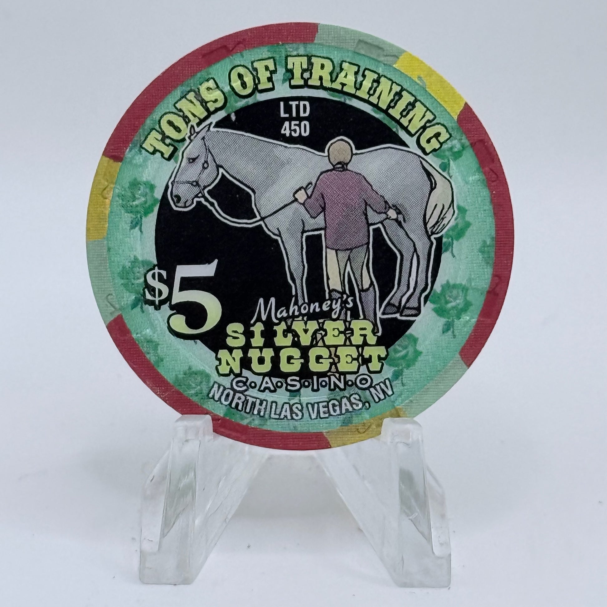 Mahoney's Silver Nugget N. Las Vegas Nevada 2002 'Run For The Roses' LE $5 Casino Chip E2531