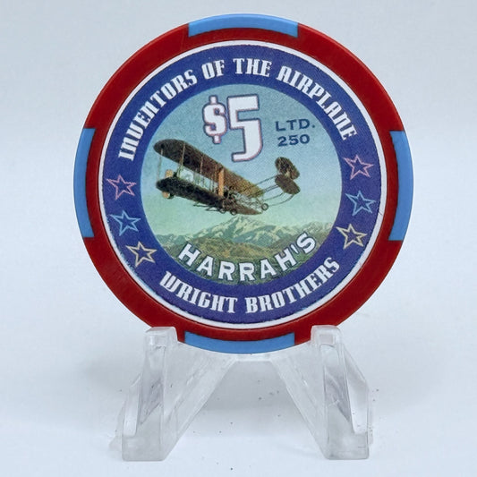 Harrah's Las Vegas Nevada 2002 'Wright Brothers' LE $5 Casino Chip E0962