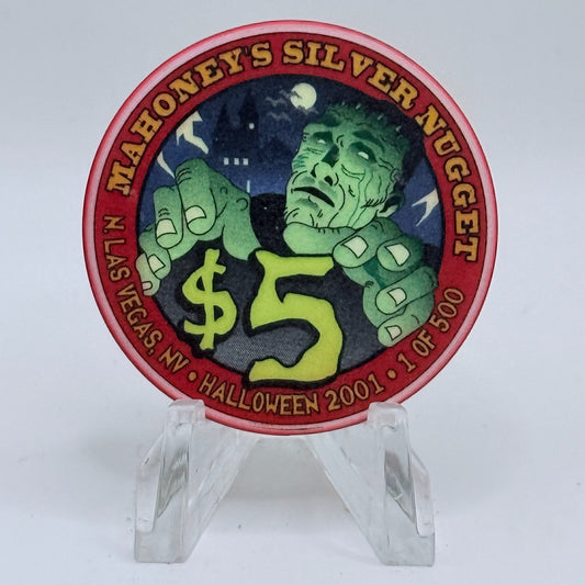 Mahoney's Silver Nugget N. Las Vegas Nevada 2001 'Halloween' LE $5 Casino Chip V9783