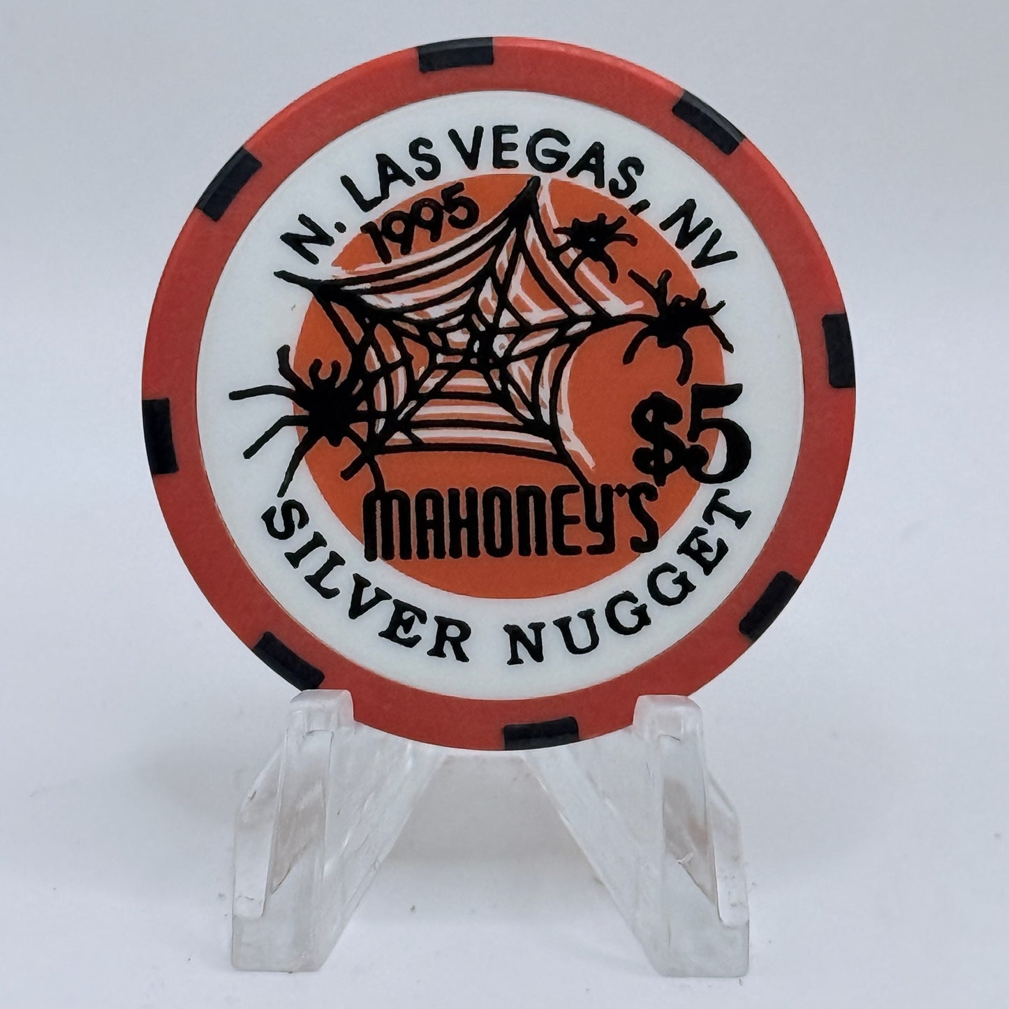 Mahoney's Silver Nugget N. Las Vegas Nevada 1995 'Halloween' LE $5 Casino Chip N0521