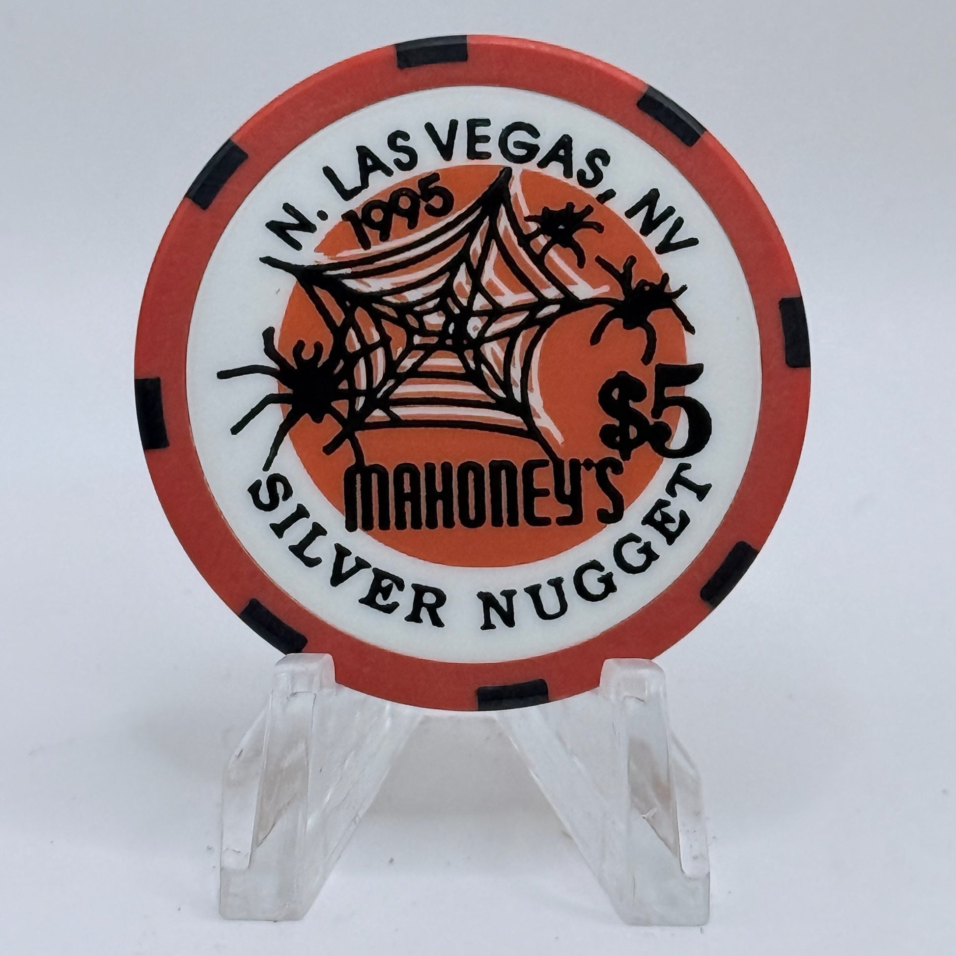 Mahoney's Silver Nugget N. Las Vegas Nevada 1995 'Halloween' LE $5 Casino Chip N0521