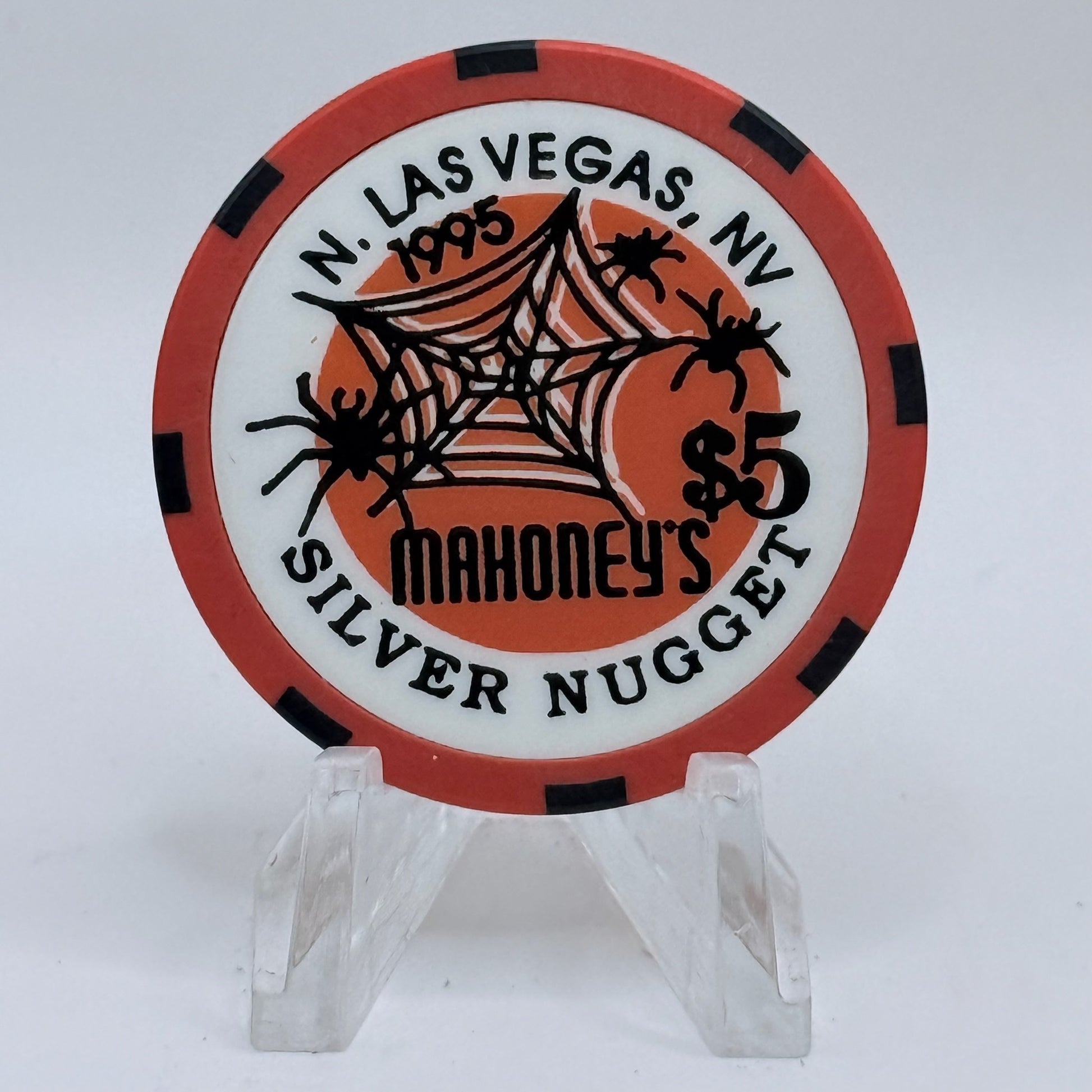 Mahoney's Silver Nugget N. Las Vegas Nevada 1995 'Halloween' LE $5 Casino Chip N0521