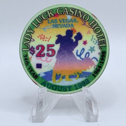 Lady Luck Las Vegas Nevada 1998 'Puttin On The Ritz' LE $25 Casino Chip V2878