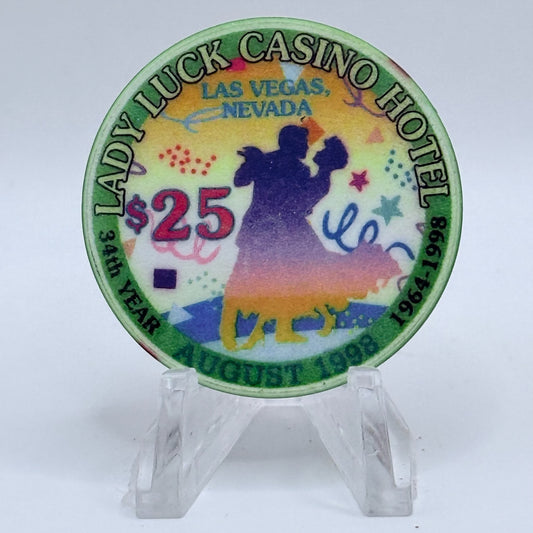 Lady Luck Las Vegas Nevada 1998 'Puttin On The Ritz' LE $25 Casino Chip V2878