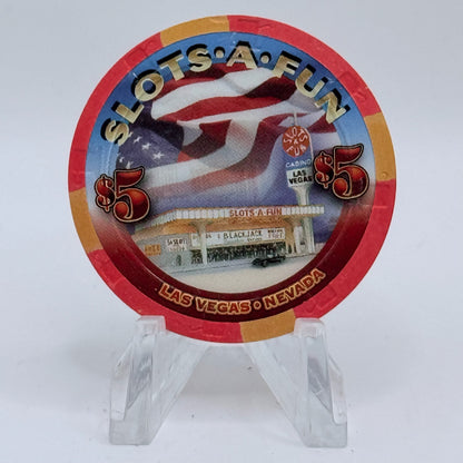 Slots-A-Fun Las Vegas Nevada 2007 'Veterans Day' LE $5 Casino Chip E8366