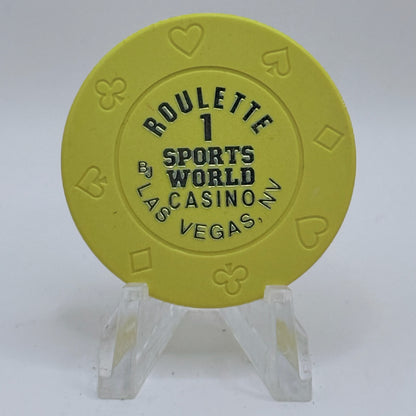 Sports World Casino Las Vegas Nevada 1998 Series 1 Roulette Casino Chip V5634