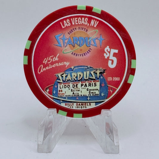 Stardust Las Vegas Nevada 2003 '45th Anniversary' LE $5 Casino Chip E2592