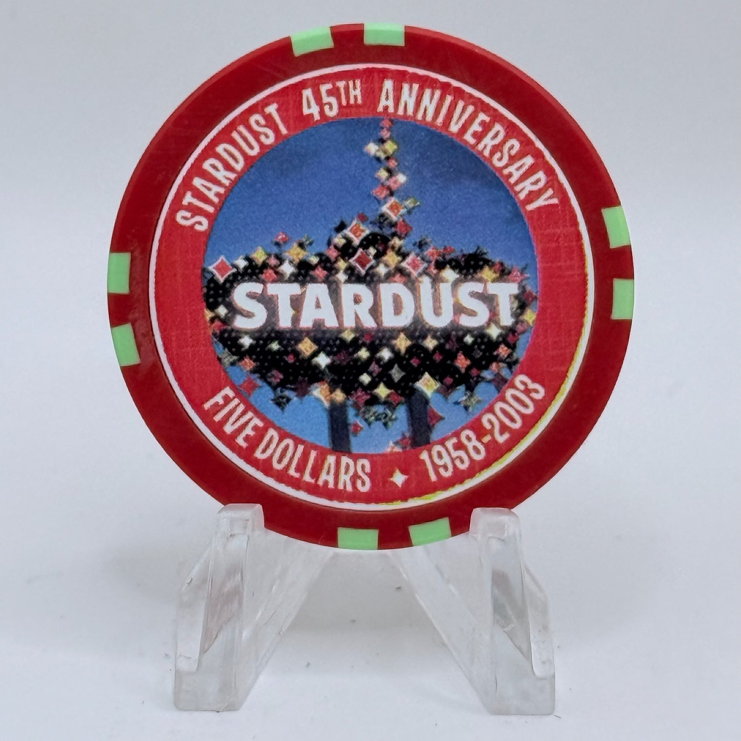 Stardust Las Vegas Nevada 2003 '45th Anniversary' LE $5 Casino Chip E2592