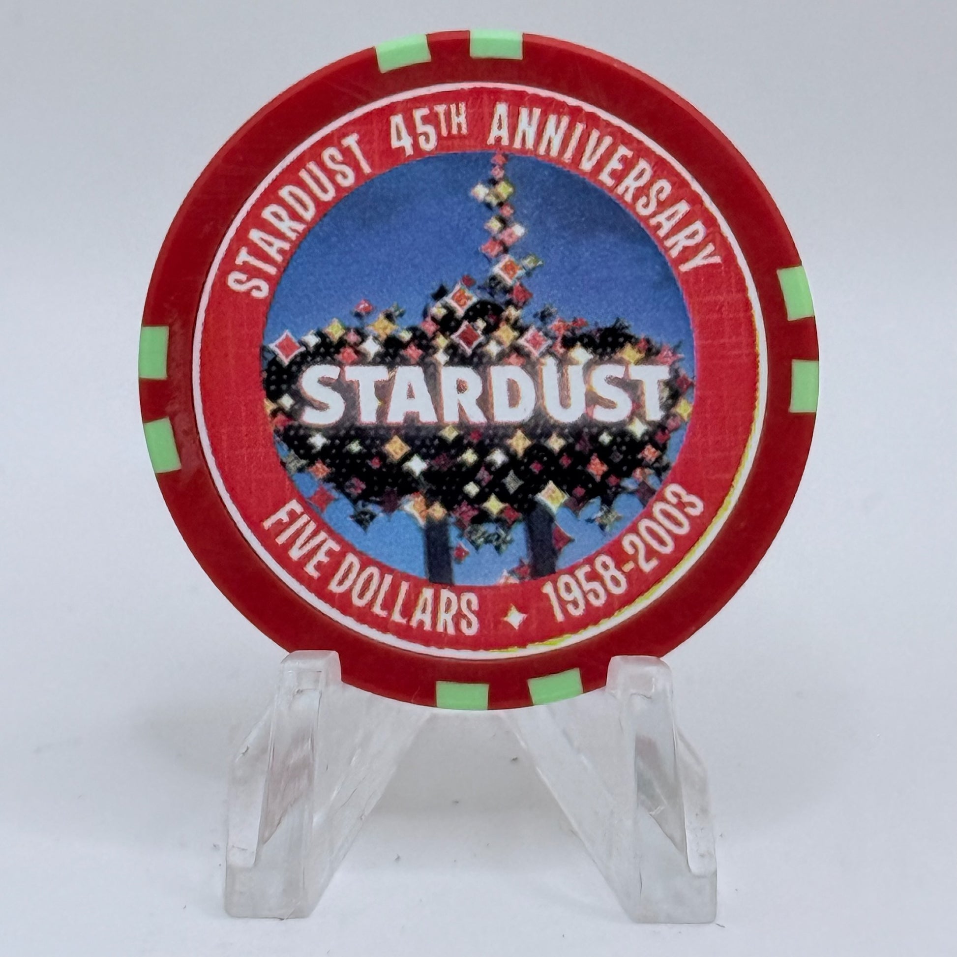 Stardust Las Vegas Nevada 2003 '45th Anniversary' LE $5 Casino Chip E2592