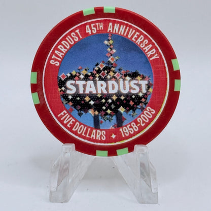 Stardust Las Vegas Nevada 2003 '45th Anniversary' LE $5 Casino Chip E2592