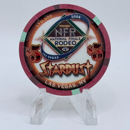Stardust Las Vegas Nevada 2004 'National Finals Rodeo Barrel Riding' LE $5 Casino Chip E4260