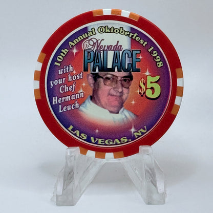 Nevada Palace Las Vegas Nevada 1998 'Oktoberfest 10th Anniversary' LE $5 Casino Chip V3145