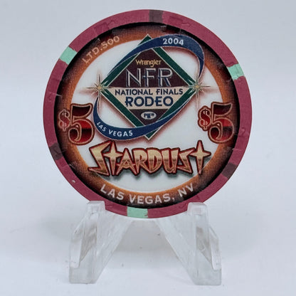 Stardust Las Vegas Nevada 2004 'National Finals Rodeo Bronco Busting' LE $5 Casino Chip E4261