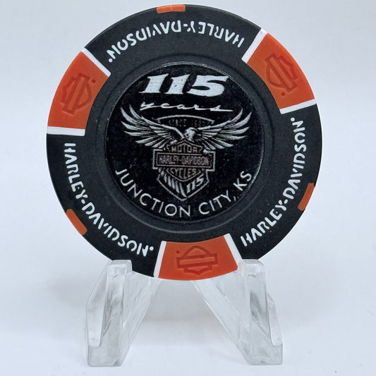 Harley-Davidson - City Cycle Junction City Kansas '115th Anniversary' Series 115 Advertising Chips