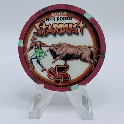 Stardust Las Vegas Nevada 2004 'National Finals Rodeo Bull Riding' LE $5 Casino Chip E4262