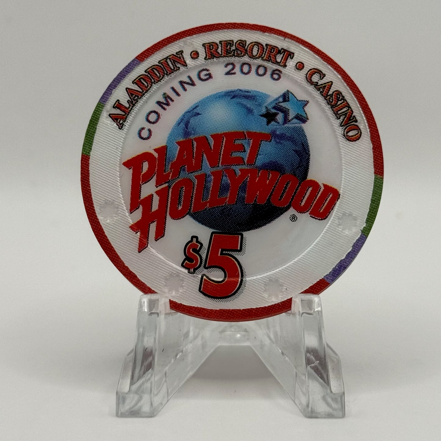 Aladdin Resort & Casino Las Vegas Nevada 2005 'Maroon 5' LE $5 Casino Chip E4719