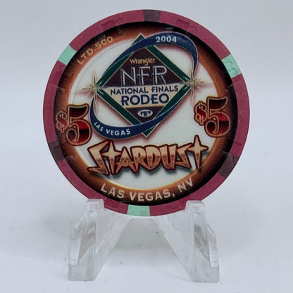 Stardust Las Vegas Nevada 2004 'National Finals Rodeo Bull Riding' LE $5 Casino Chip E4262