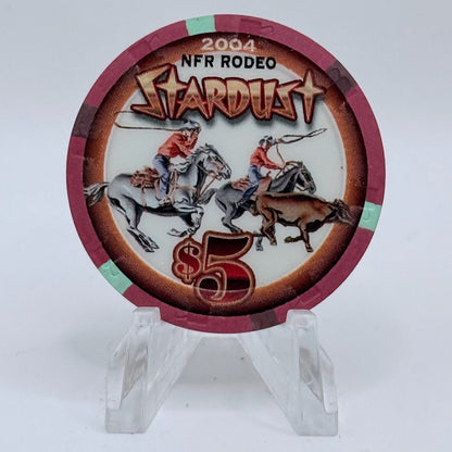 Stardust Las Vegas Nevada 2004 'National Finals Rodeo Calf Roping' LE $5 Casino Chip E4263