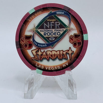 Stardust Las Vegas Nevada 2004 'National Finals Rodeo Calf Roping' LE $5 Casino Chip E4263