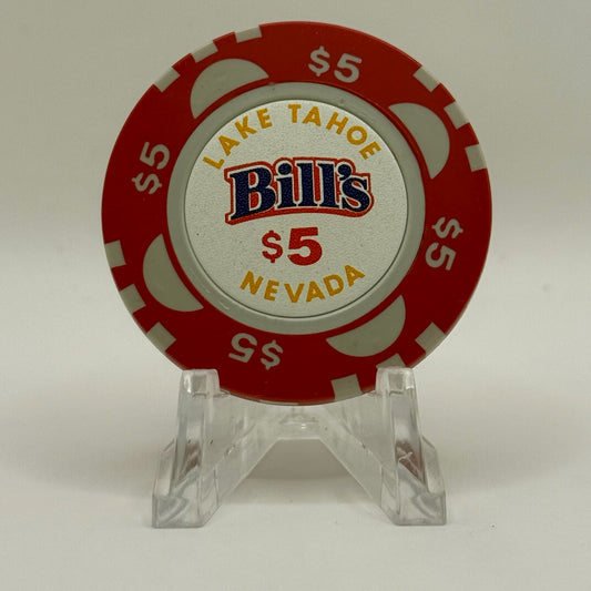 Bill's Lake Tahoe Nevada 1990 $5 Casino Chip N4962.1
