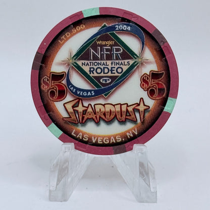 Stardust Las Vegas Nevada 2004 'National Finals Rodeo Steer Wrestling' LE $5 Casino Chip E4264