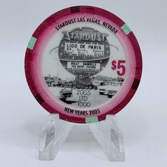 Stardust Las Vegas Nevada 2005 'New Years' LE $5 Casino Chip E4167