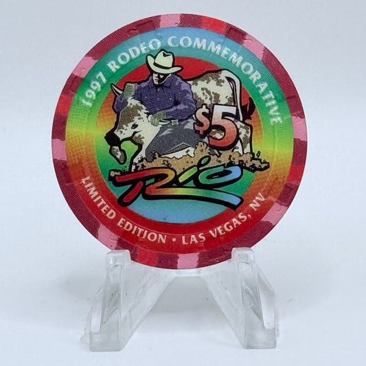 Rio Las Vegas Nevada 1997 'Rodeo Commemorative' LE $5 Casino Chip V1408