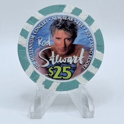 Rio Las Vegas Nevada 1999 'The Millennium Concert - Rod Stewart, New Year's Eve' LE $25 Casino Chip V5365