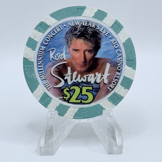 Rio Las Vegas Nevada 1999 'The Millennium Concert - Rod Stewart, New Year's Eve' LE $25 Casino Chip V5365