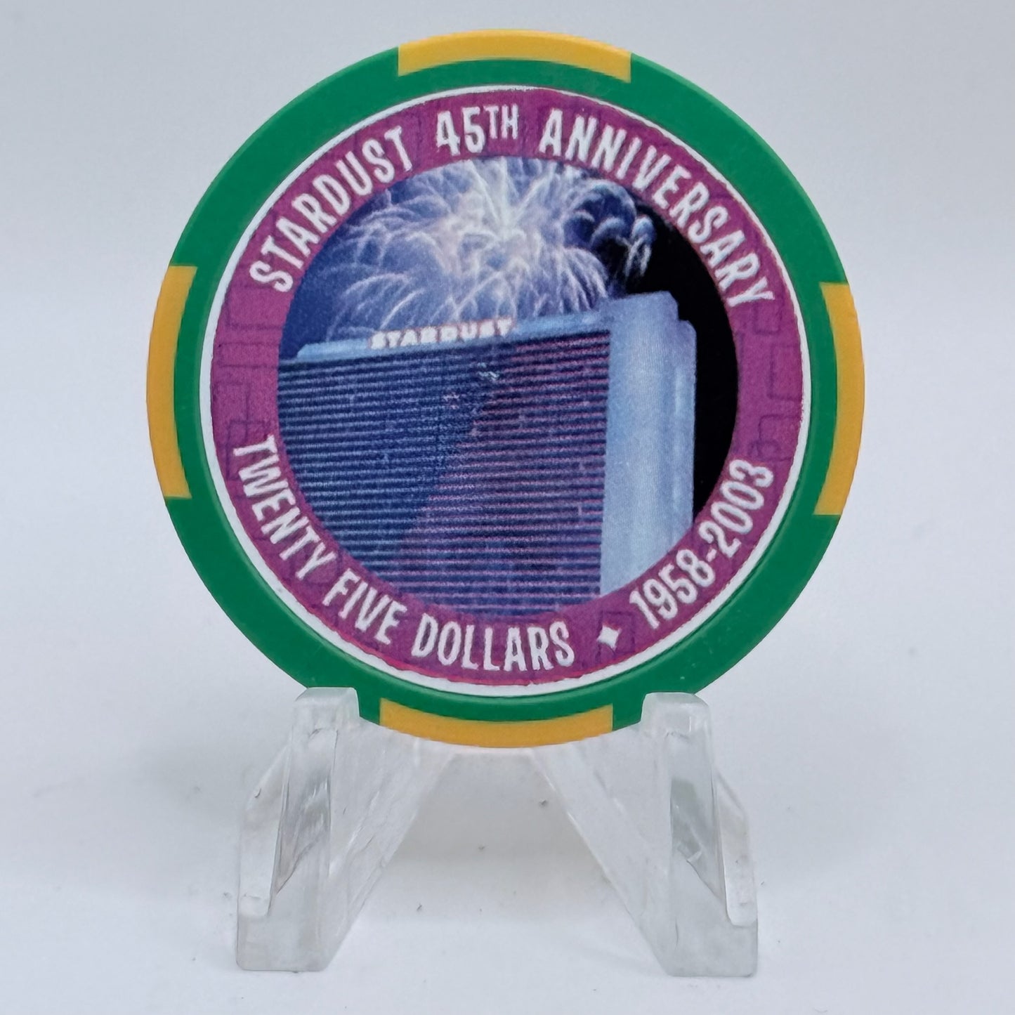 Stardust Las Vegas Nevada 2003 '45th Anniversary' LE $25 Casino Chip E2598