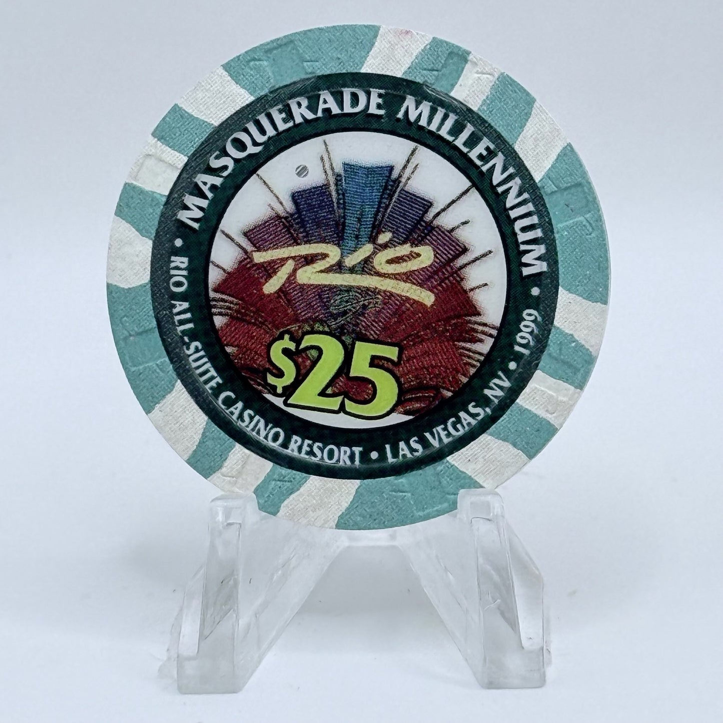 Rio Las Vegas Nevada 1999 'The Millennium Concert - Rod Stewart, New Year's Eve' LE $25 Casino Chip V5365