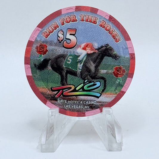 Rio Las Vegas Nevada 2002 'Run For The Roses' LE $5 Casino Chip E2297