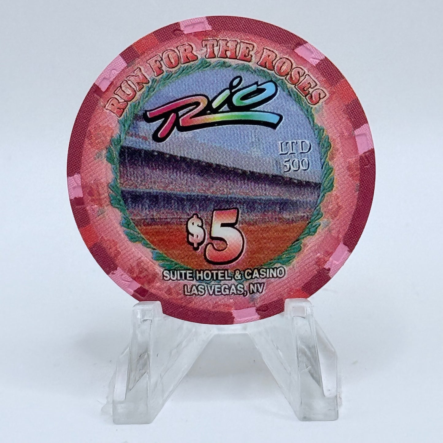 Rio Las Vegas Nevada 2002 'Run For The Roses' LE $5 Casino Chip E2297