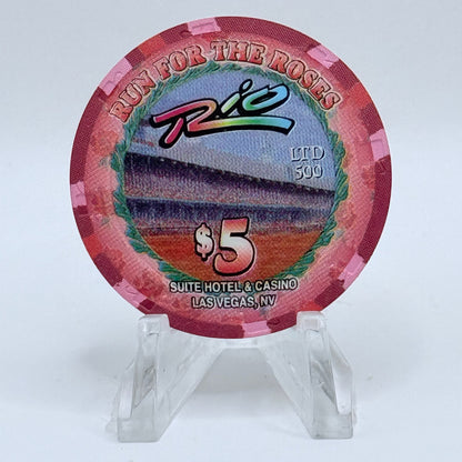 Rio Las Vegas Nevada 2002 'Run For The Roses' LE $5 Casino Chip E2297