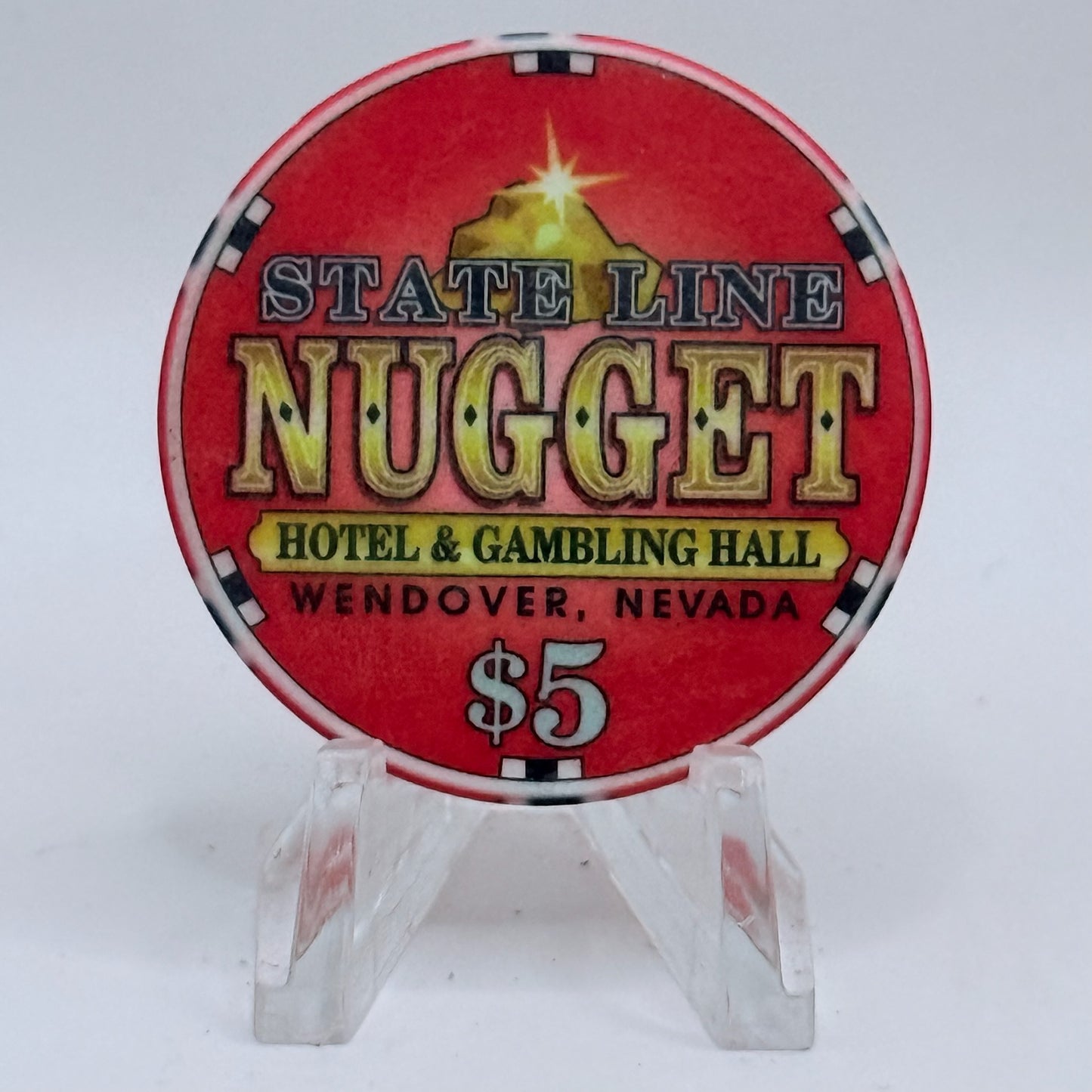 State Line Nugget Wendover Nevada 2002 $5 Casino Chip E1716
