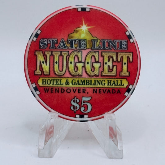 State Line Nugget Wendover Nevada 2002 $5 Casino Chip E1716