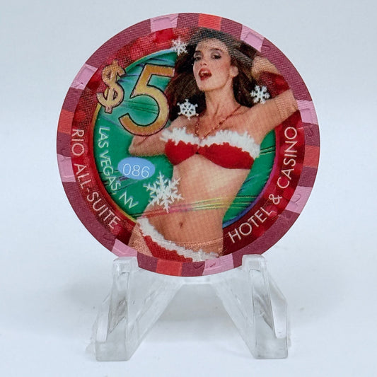 Rio Las Vegas Nevada 2007 'Christmas' LE $5 Casino Chip E8281