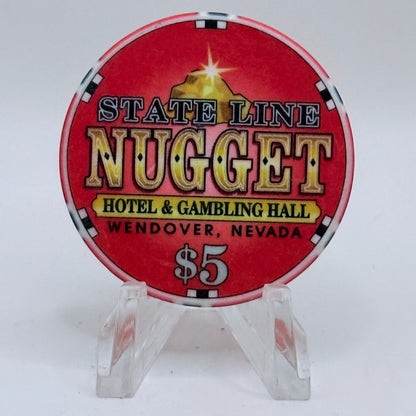 State Line Nugget Wendover Nevada 2002 $5 Casino Chip E1716