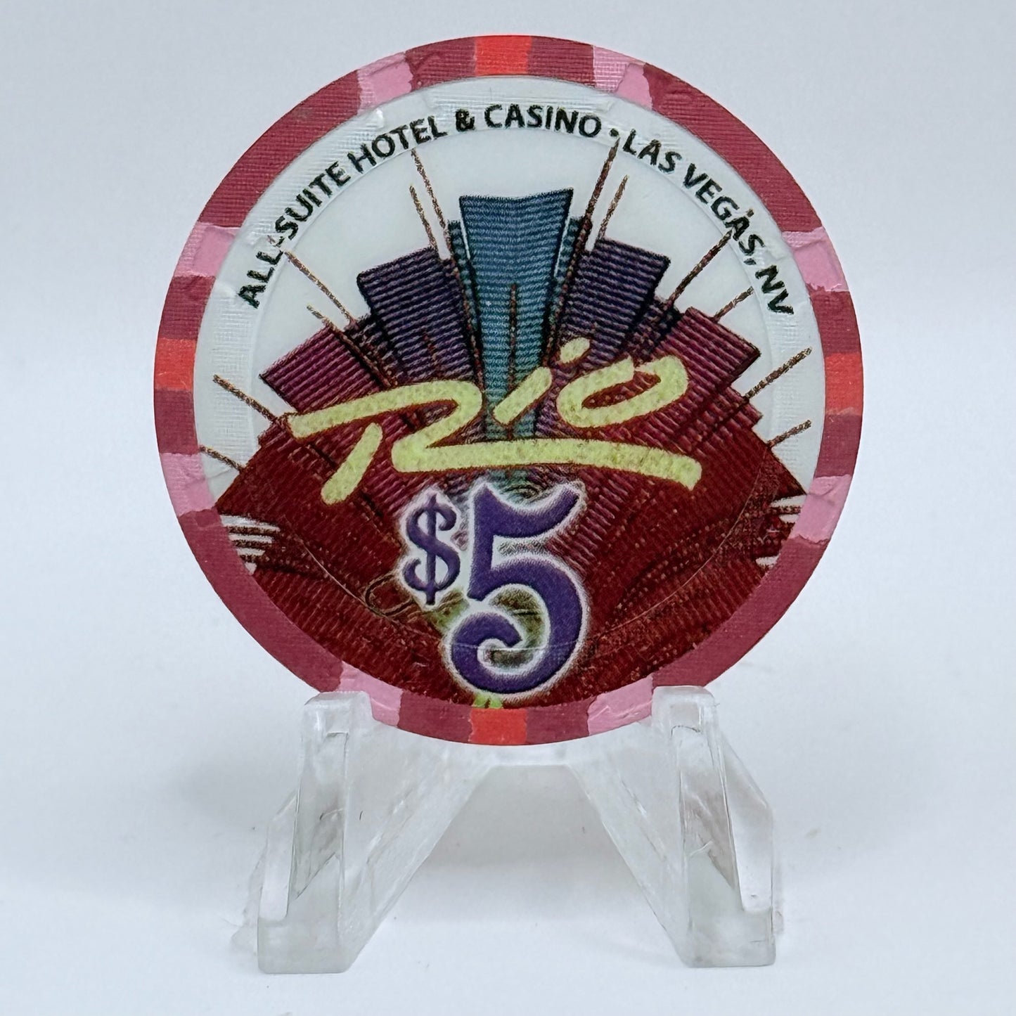Rio Las Vegas Nevada 2007 'Christmas' LE $5 Casino Chip E8281